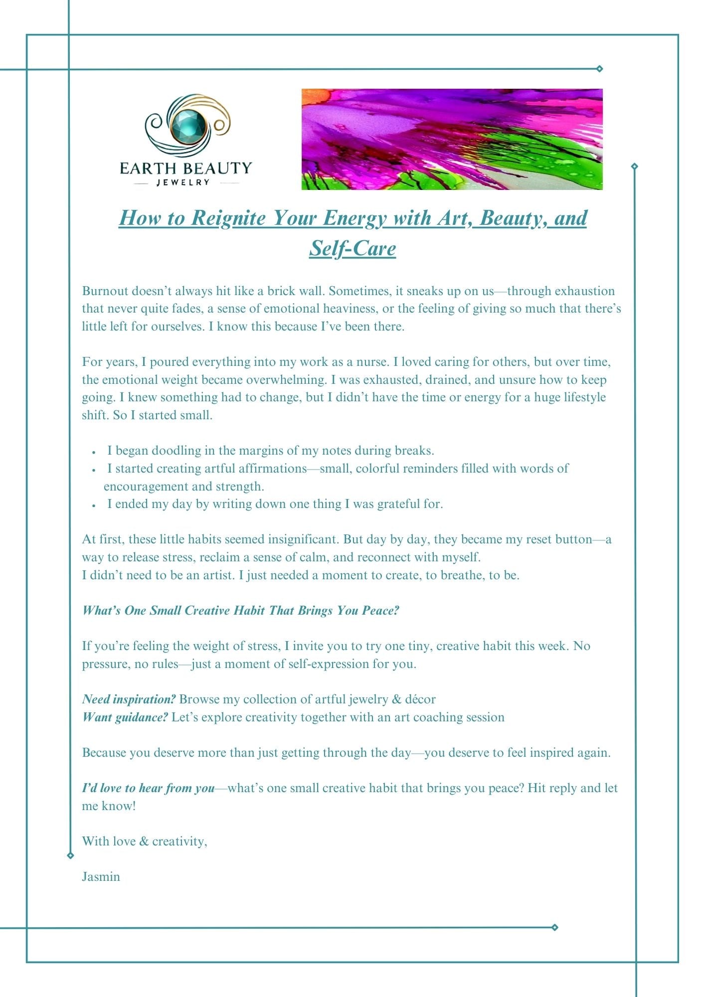  How to Reignite Your Energy with Art, Beauty, and  Self-Care