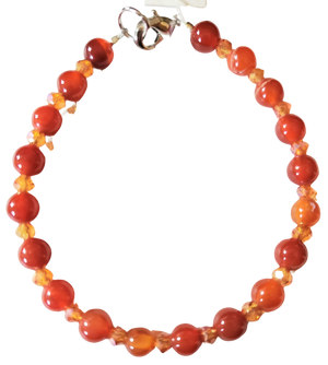 Carnelian Orange Rondelle Bracelet