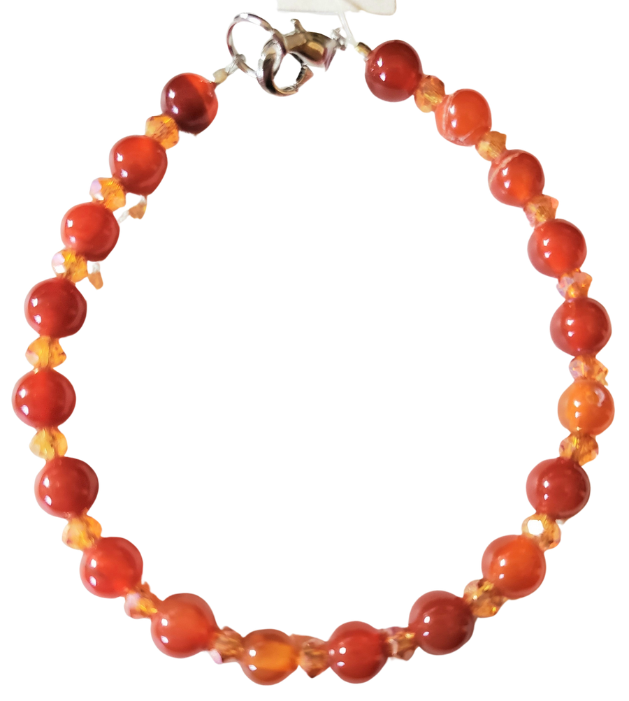 Carnelian Orange Rondelle Bracelet
