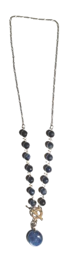 Dumortierite Kyanite Silver Necklace