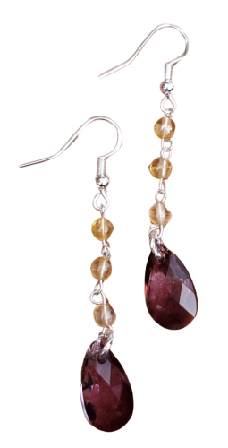Citrine Amethyst Drop Earrings