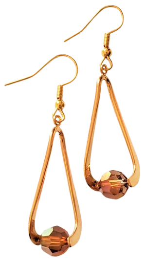 Peach Colored Swarovski Crystal Earrings