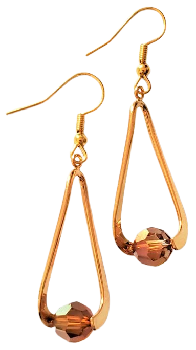 Peach Colored Swarovski Crystal Earrings