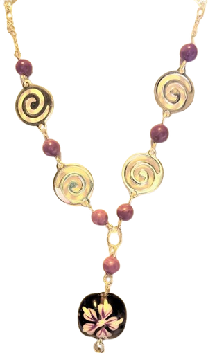 Flower Phosphosiderite Drop Necklace