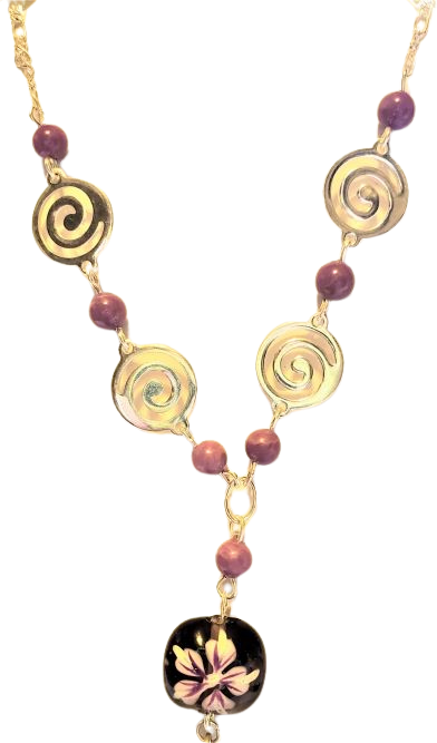 Flower Phosphosiderite Drop Necklace