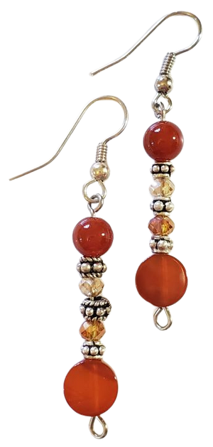 Carnelian Bead Earrings