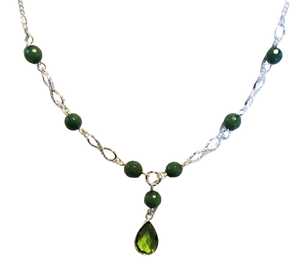 Peridot Aventurine Drop Necklace