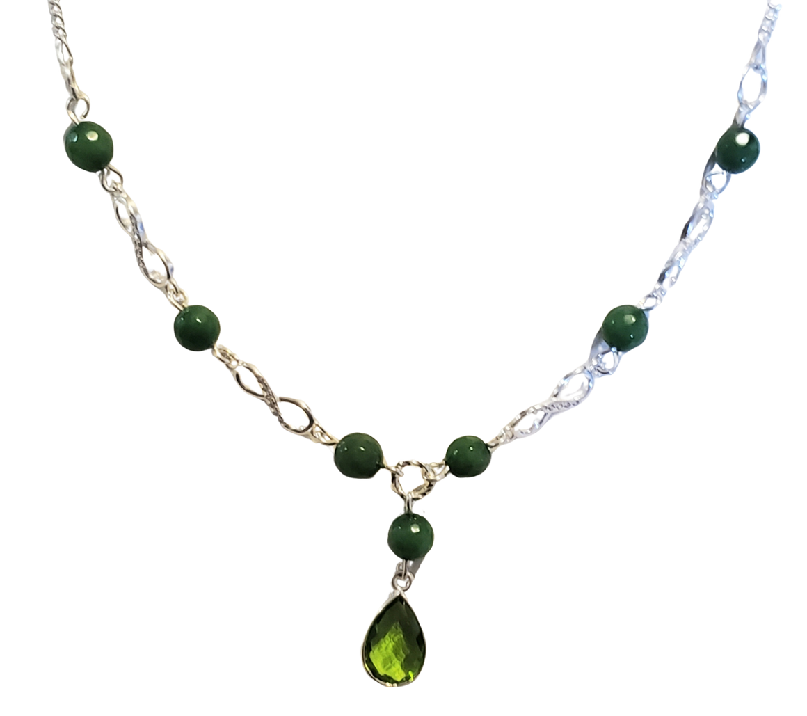 Peridot Aventurine Drop Necklace