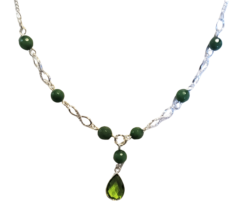 Peridot Aventurine Drop Necklace