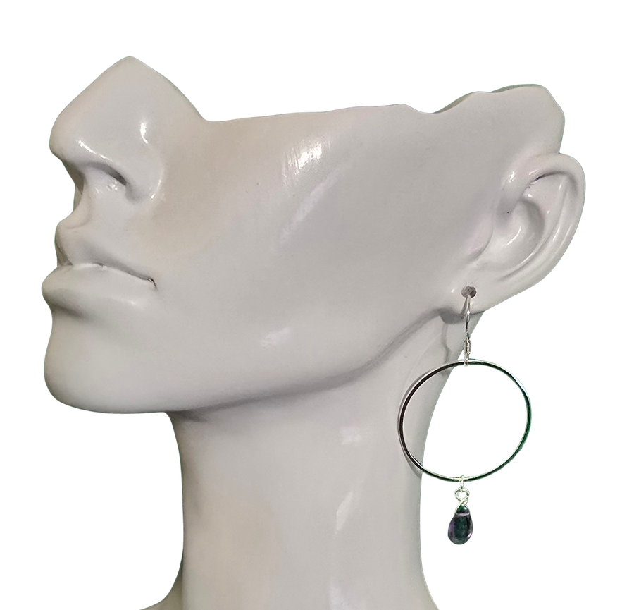 Amethyst Hoop Earrings
