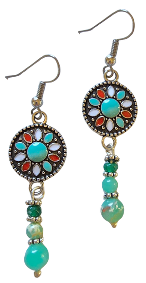 Aqua Terra Jasper Jade Southwest Earrings