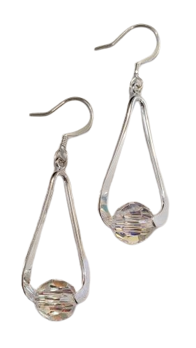 Clear Crystal Swirl Earrings