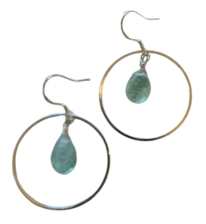 Faceted Fluorite Hoop Earrings