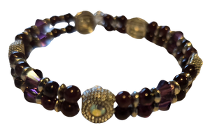 Garnet Memory Wire Cuff Bracelet