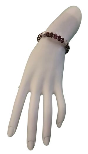 Garnet Memory Wire Cuff Bracelet