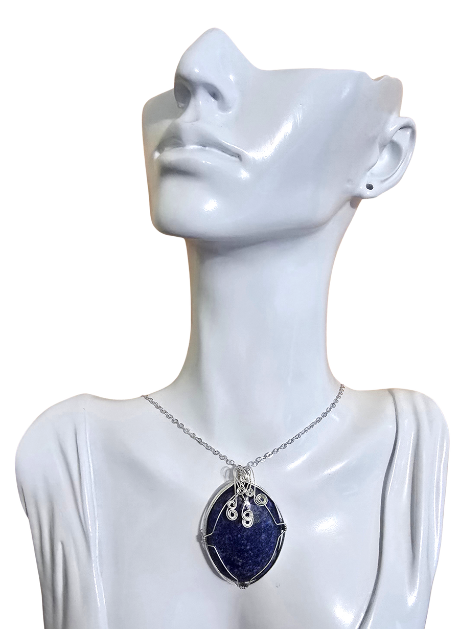 Lapis Lazuli Wire Wrap Necklace 3