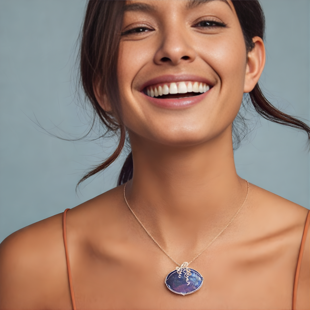 Lapis Lazuli Wire Wrap Necklace