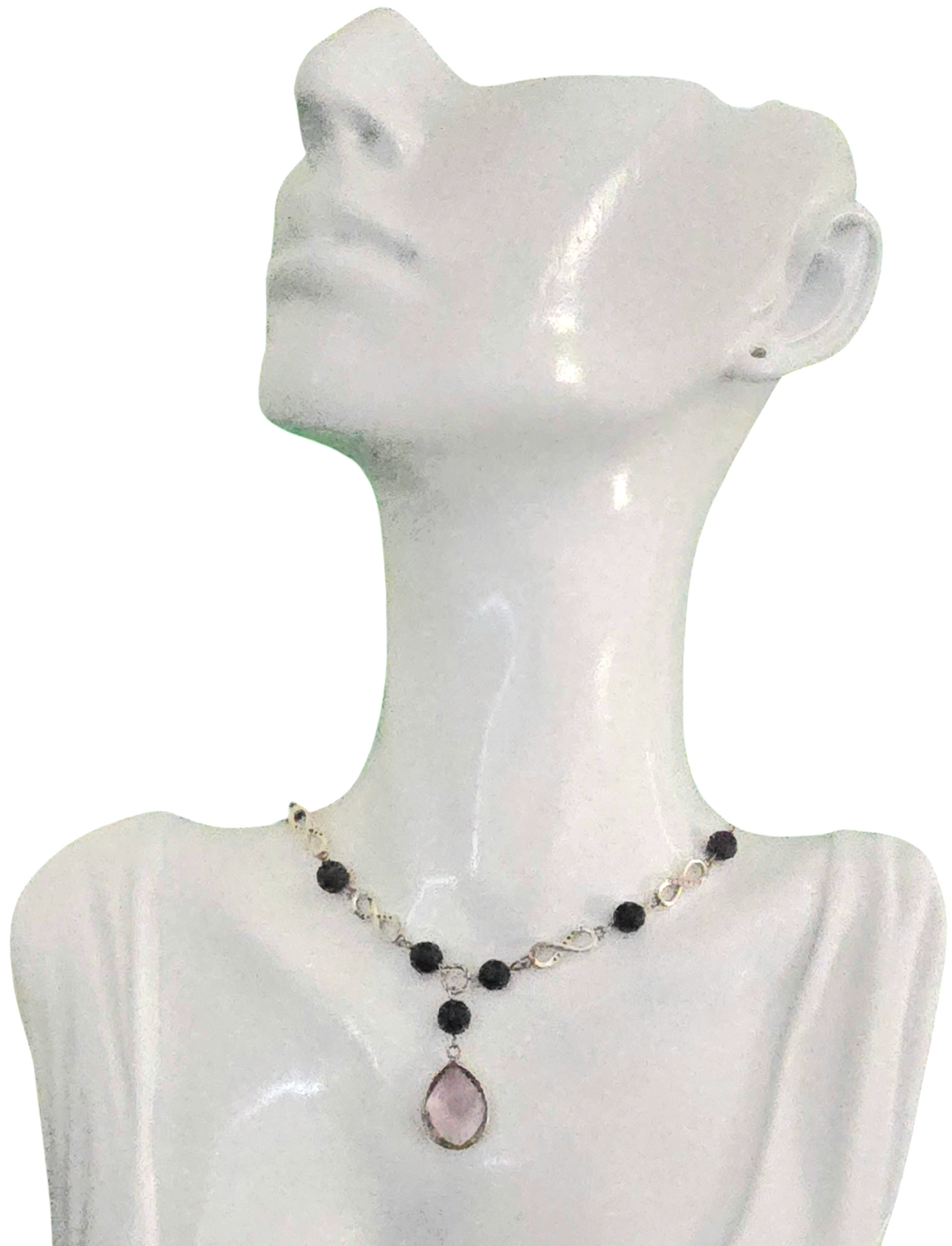 Morganite Amethyst Drop Necklace