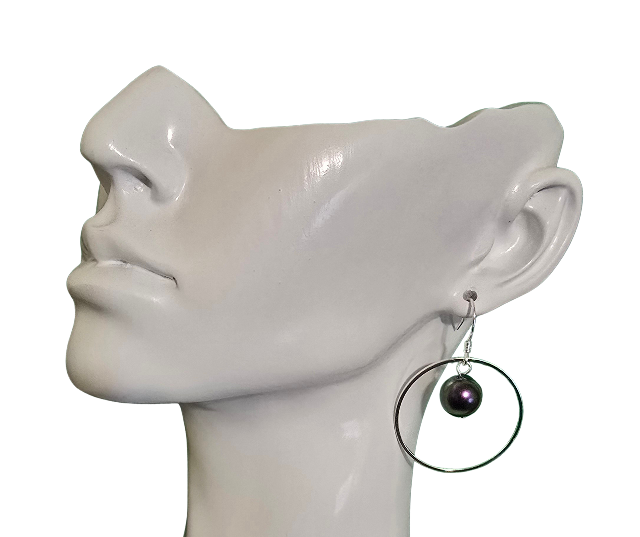 Multicolor Freshwater Pearl Hoop Earrings