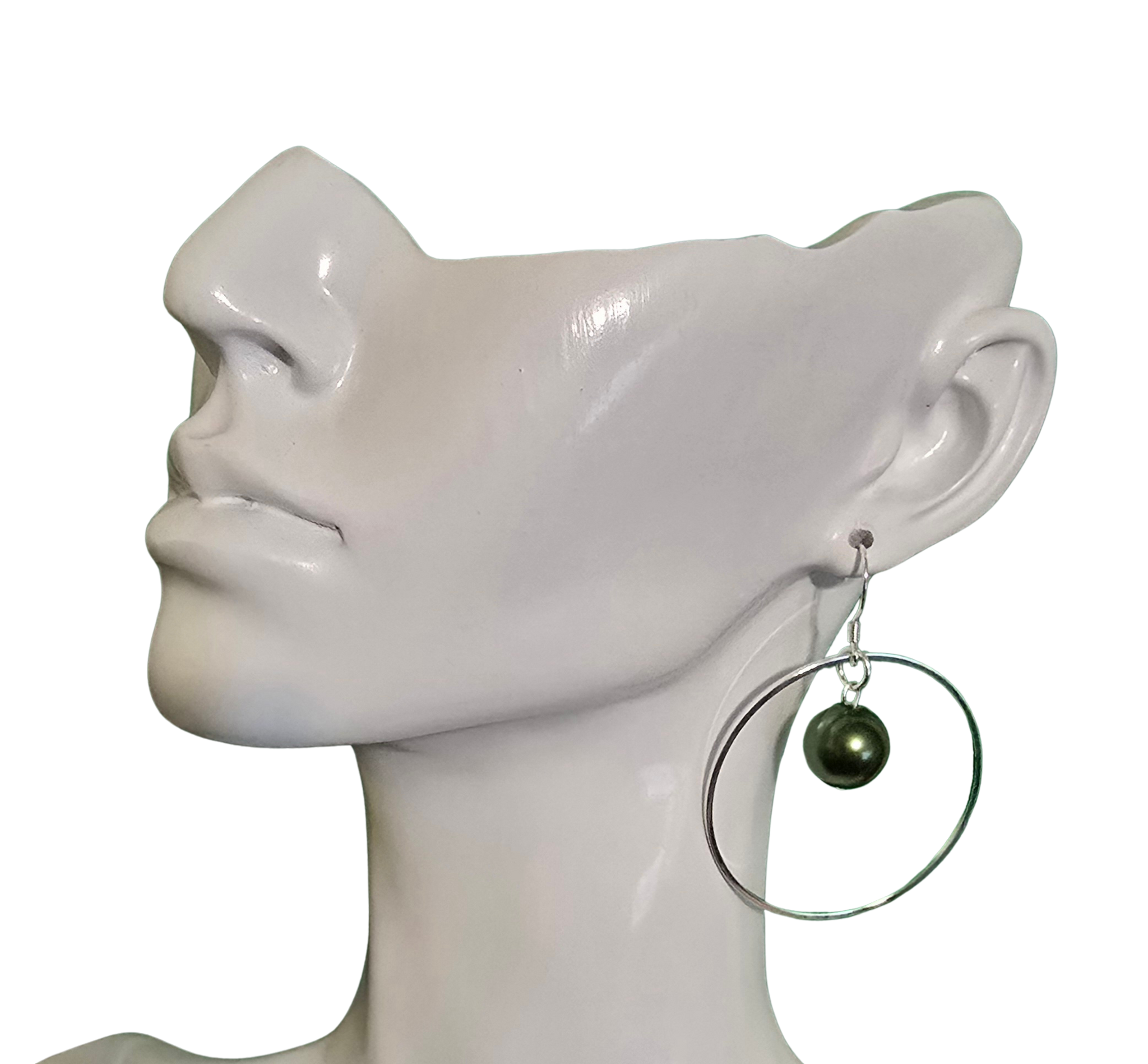 Multicolored Pearl Hoop Earrings