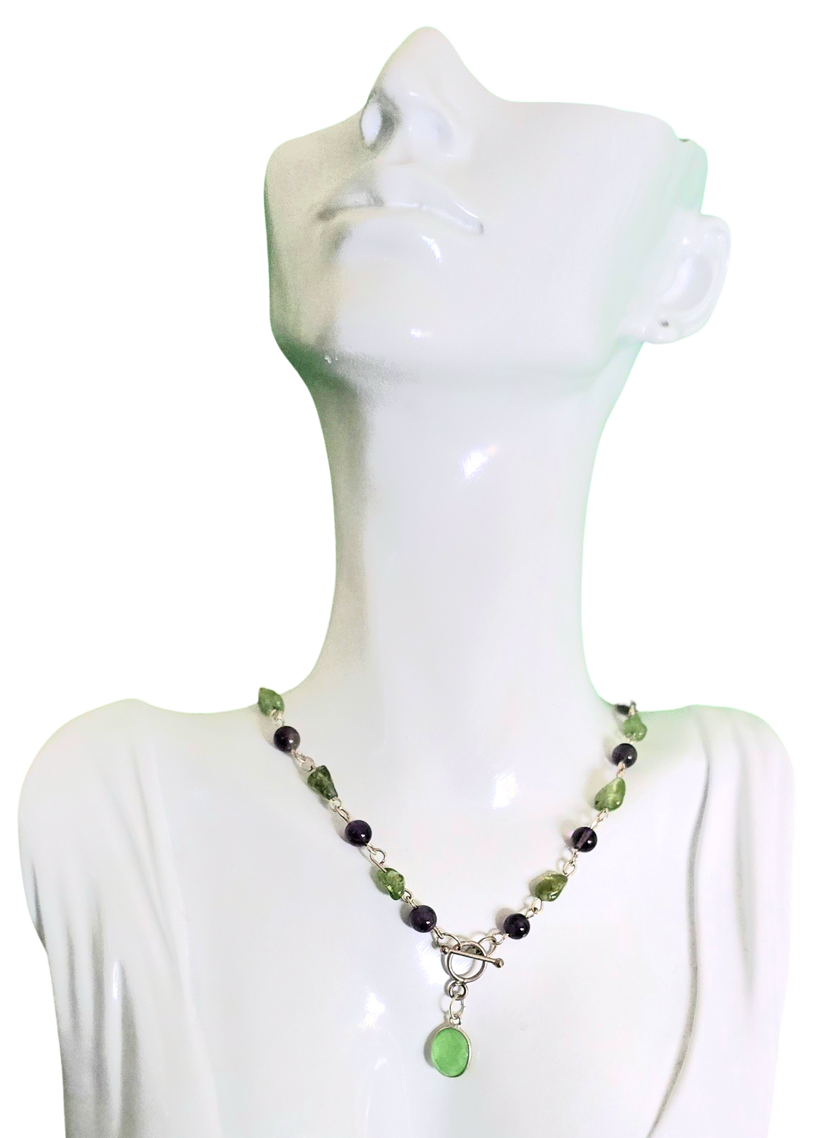 Peridot Amethyst Drop Necklace