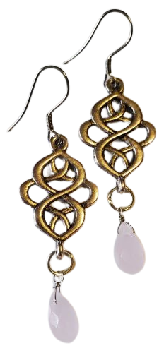 Pink Quartz Nouveau Earrings