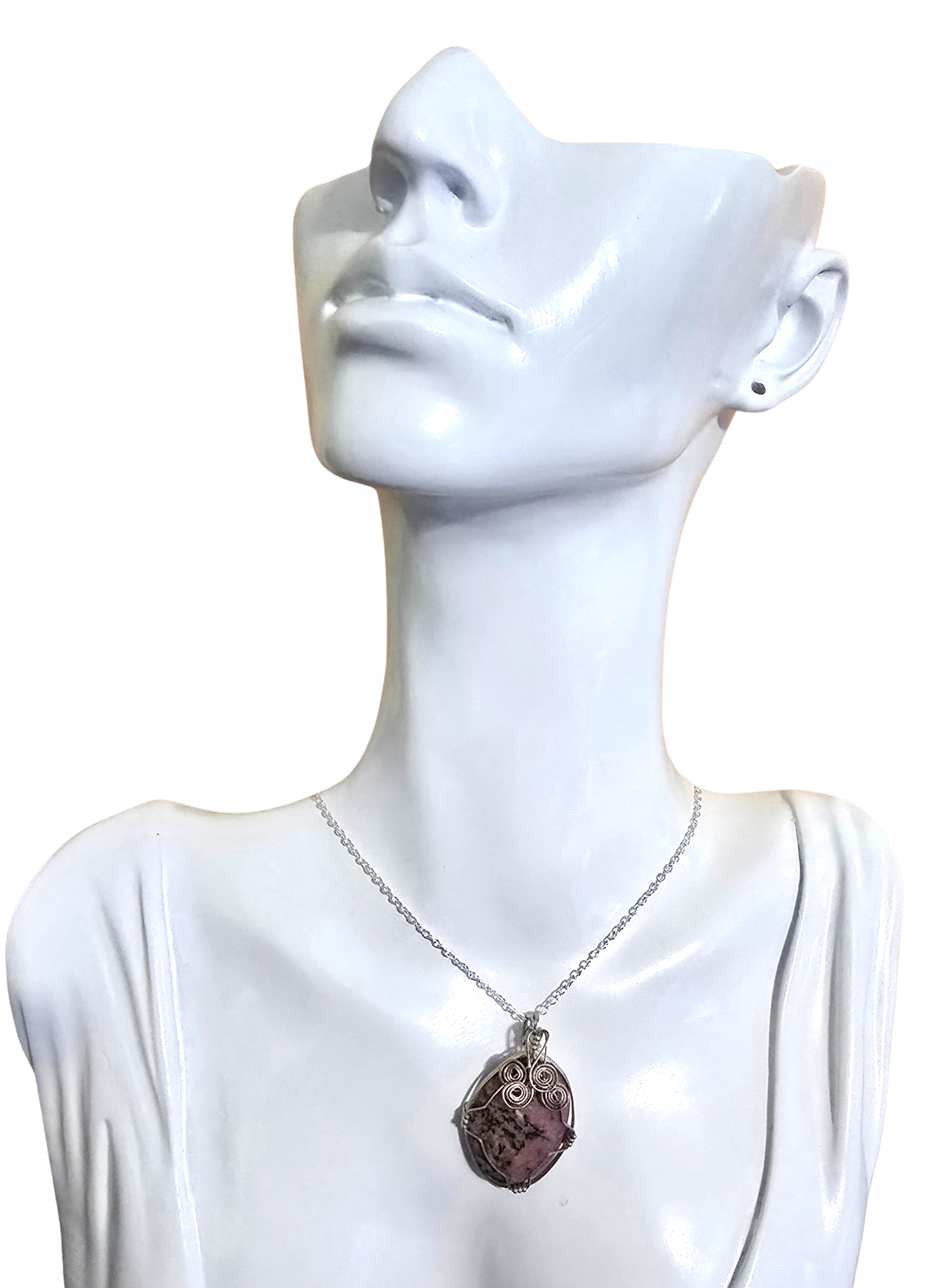 Rhodonite Wire Wrap Necklace