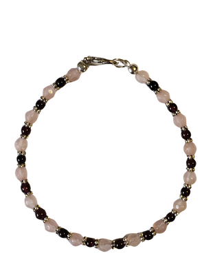 Rose Quartz Garnet Bracelet