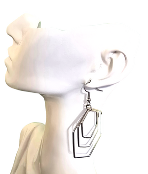 Triple Hexagon Hoop Earrings