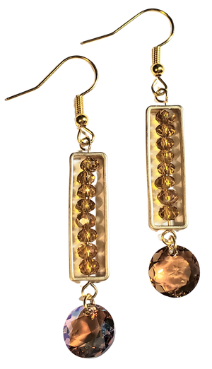 Yellow Swarovski Crystal Cage Earrings