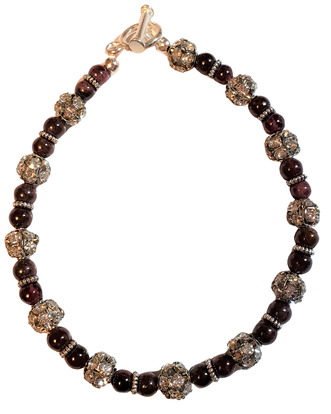 Garnet Sparkle Bead Bracelet