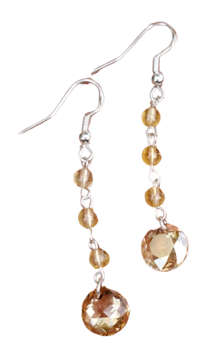 Citrine Swarovski Crystal Drop Earrings