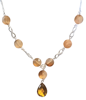 Carnelian Sterling Silver Drop Necklace