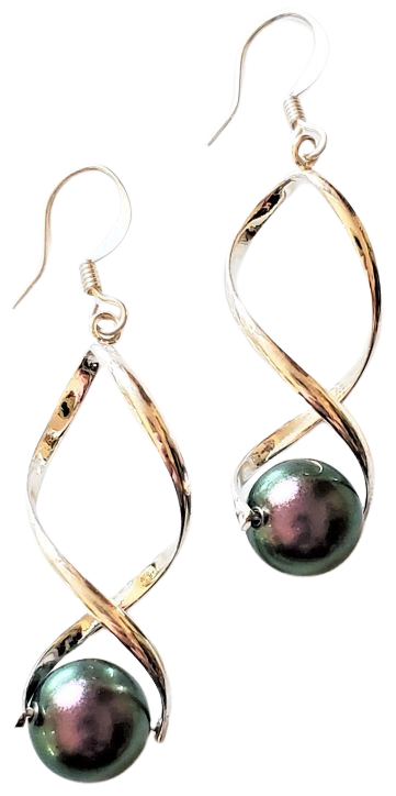 Swarovski Pearl Twisted Earrings