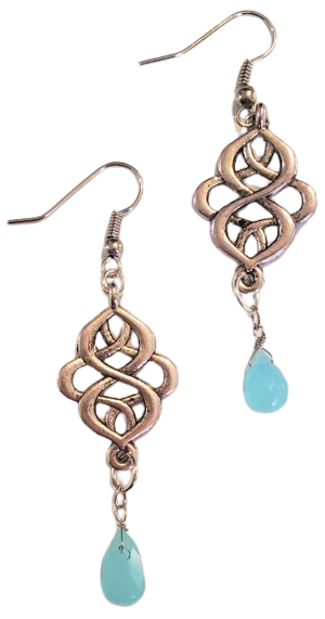 Blue Quartz Nouveau Earrings