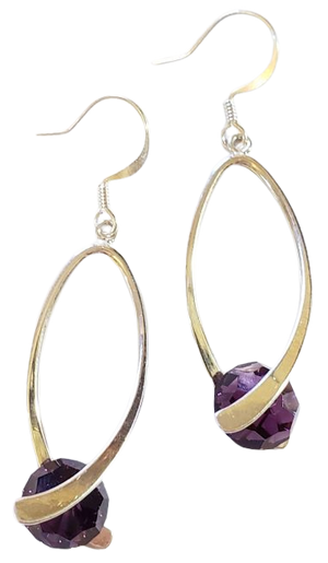 Purple Swarovski Crystal Earrings