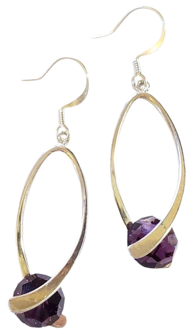Purple Swarovski Crystal Earrings