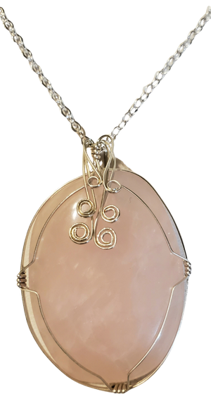 Rose Quartz Wire Wrap Necklace 6