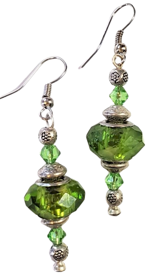 Green Lampwork Earrings