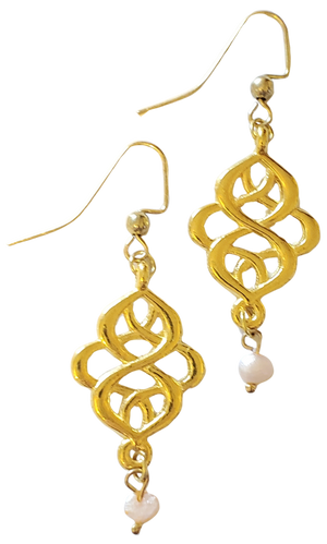 Peach Pearl Nouveau Earrings