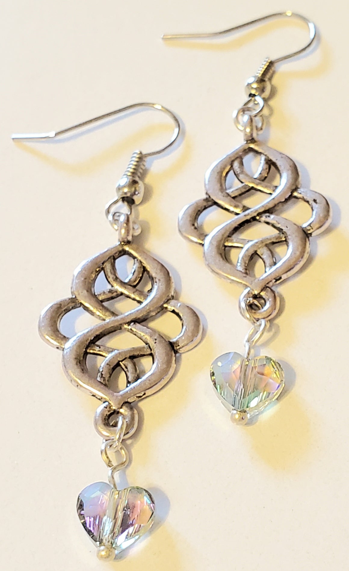 Clear Swarovski Heart Nouveau Earrings